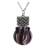 Purple & Black Glass Cremation Jewelry Urn