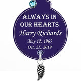 Christmas Bulb Angel Wing Urn Ornament - Birthstone Option