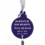 Christmas Bulb Angel Wing Urn Ornament - Birthstone Option