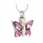 Purple Butterfly Crystal Ash Urn Pendant - Love Charms Option