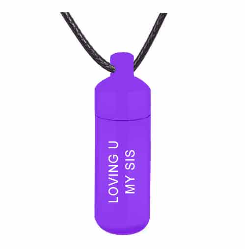Purple Capsule Ash Urn Pendant