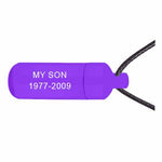 Purple Capsule Ash Urn Pendant