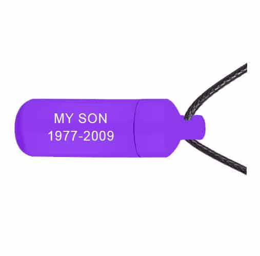 Purple Capsule Ash Urn Pendant