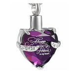 Purple Always & Forever Heart Stainless Ash Urn