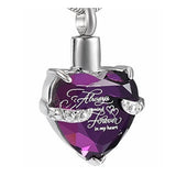 Purple Always & Forever Heart Stainless Ash Urn