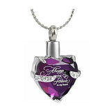 Purple Always & Forever Heart Stainless Ash Urn - Love Charms Option