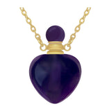 Purple Crystal Heart Cremation Jewelry Ash Necklace Urn - Love Charms® Option