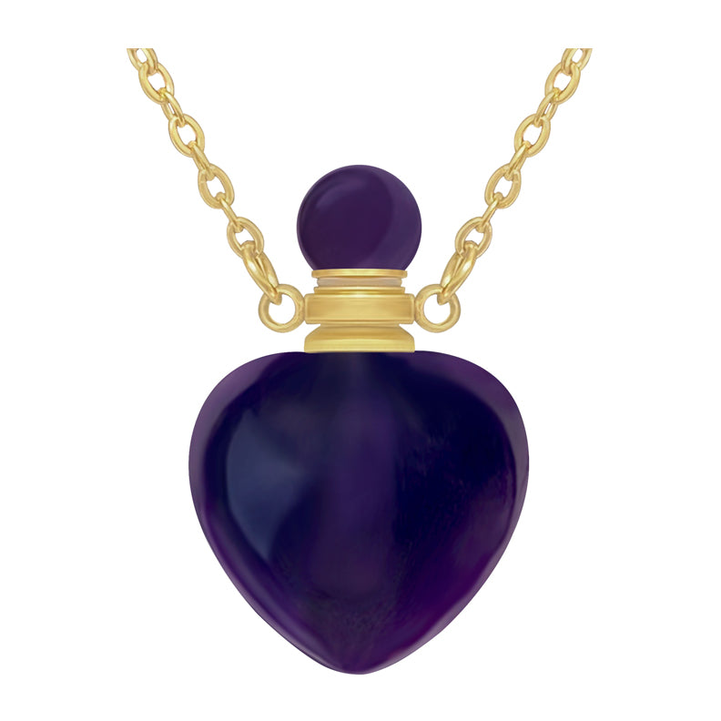 Purple Crystal Heart Cremation Jewelry Ash Necklace Urn - Love Charms® Option