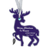 Reindeer Angel Wing Urn Ornament - Birthstone Option