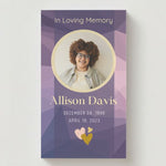 Purple Crystal Photo Memorial Cards - Funeral  Cards - Celebration of Life Cards