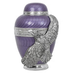 Soaring Eagle Lavender Adult Urn - Pro Laser Engraving - Burial Vault Option