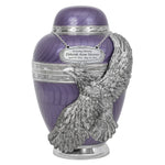 Soaring Eagle Lavender Adult Urn - Pro Laser Engraving - Burial Vault Option