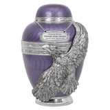 Soaring Eagle Lavender Adult Urn - Pro Laser Engraving - Burial Vault Option