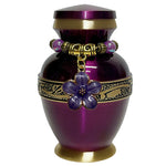 Purple Brass Floral Keepsake Urn - Love Charms™ Option