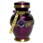 Purple Brass Floral Keepsake Urn - Love Charms™ Option