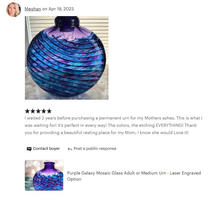 Awesome Purple Galaxy Mosaic Glass Adult or Medium Urn - Personalization Option - Made in USA