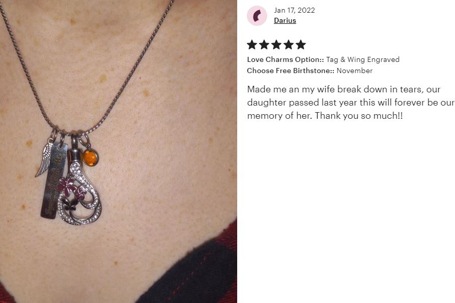 Garden Teardrop Cremation Jewelry Urn - Love Charms™ Option 