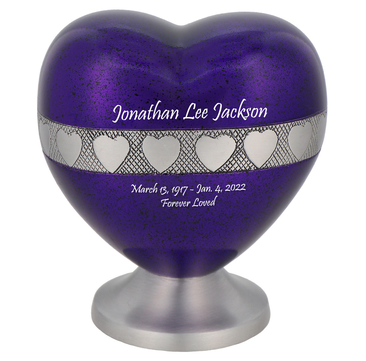 Purple Hearts Child Urn