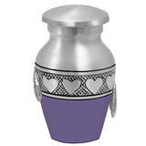 Wings of an Angel Purple Circle of Hearts Keepsake Urn - Engraving Option