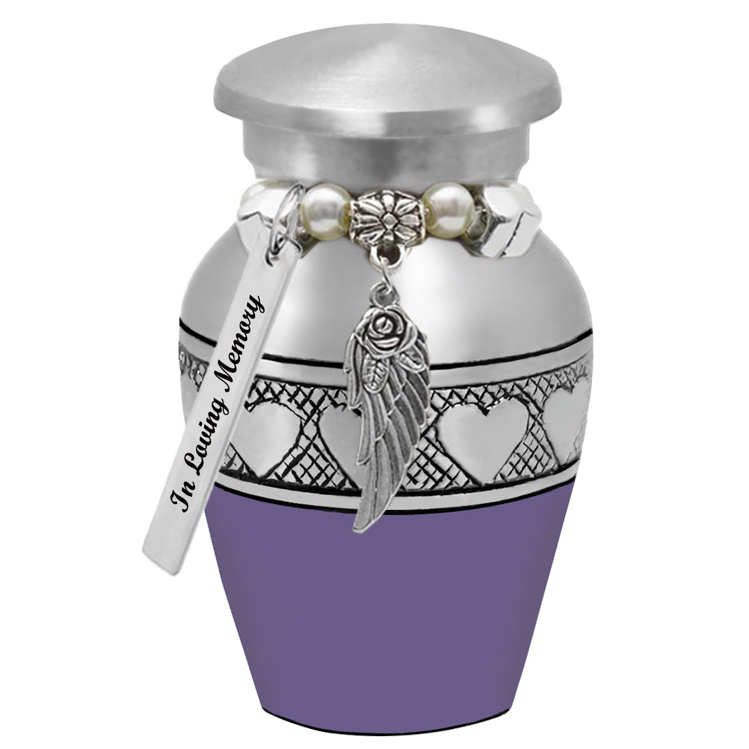 Purple Circle of Hearts Keepsake Urn - Love Charms® - Engraving Option