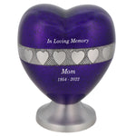 Purple Hearts Keepsake Heart Urn