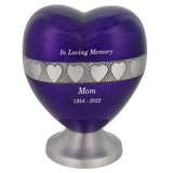 Purple Hearts Keepsake Heart Urn
