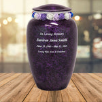 Purple Marbled Pewter Cremation Adult Urn - Tribute Wreath™ - Pro Laser Engraving