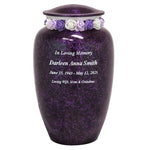 Purple Marbled Pewter Cremation Adult Urn - Tribute Wreath™ - Pro Laser Engraving