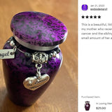 In Loving Memory Purple Heart Keepsake Urn - Love Charms® Option