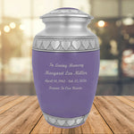 Purple Hearts Pewter Adult Urn - Tribute Wreath™ - Pro Laser Engraving - Burial Vault Option