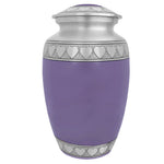 Purple Hearts Pewter Adult Urn - Tribute Wreath™ - Pro Laser Engraving - Burial Vault Option