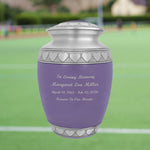 Purple Hearts Pewter Medium Urn - Tribute Wreath™ - Pro Laser Engraving