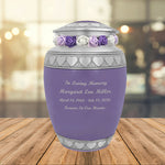 Purple Hearts Pewter Medium Urn - Tribute Wreath™ - Pro Laser Engraving