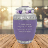 Purple Hearts Pewter Medium Urn - Tribute Wreath™ - Pro Laser Engraving