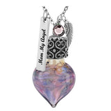 Purple Swirl Heart Teardrop Cremation Jewelry