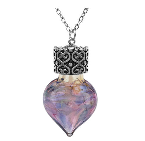 Purple Swirl Heart Teardrop Cremation Jewelry