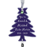 Christmas Tree Angel Wing Urn Ornament - Birthstone Option