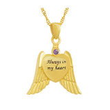 Angel of Love Purple Crystal Gold Ash Urn - Love Charms™ Option  