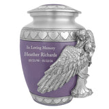 Medium, Youth or Pet Wings of an Angel Purple Hearts Urn - Pro Laser Engraving