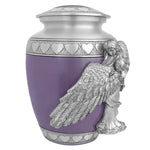 Medium, Youth or Pet Wings of an Angel Purple Hearts Urn - Pro Laser Engraving