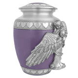 Medium, Youth or Pet Wings of an Angel Purple Hearts Urn - Pro Laser Engraving
