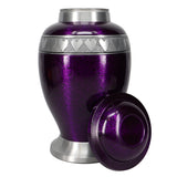 Purple Pewter Hearts Cremation Urn  - Pro Diamond Engraving