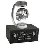 Football Adult or Medium Cremation Urn & Las Vegas Raiders Hover Helmet Décor - Free Engraving