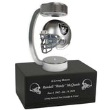 Football Adult or Medium Cremation Urn & Las Vegas Raiders Hover Helmet Décor - Free Engraving