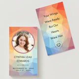 Rainbow Crystal Photo Memorial Cards - Funeral  Cards - Celebration of Life Cards