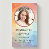 Rainbow Crystal Photo Memorial Cards - Funeral  Cards - Celebration of Life Cards