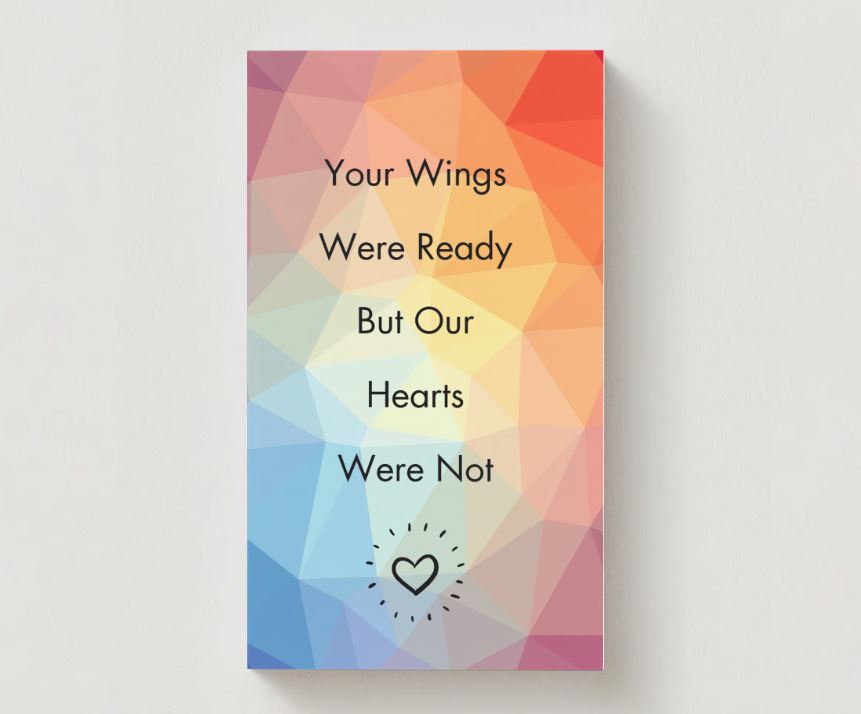 Rainbow Crystal Photo Memorial Cards - Funeral  Cards - Celebration of Life Cards