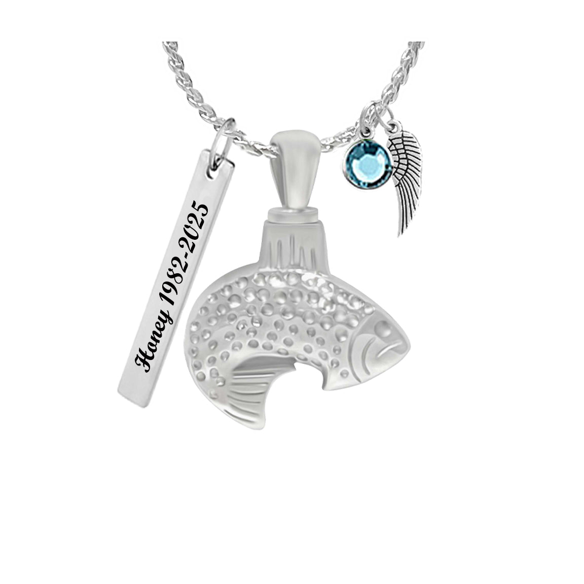 Gone Fishing Ashes Pendant Urn - Love Charms® Option