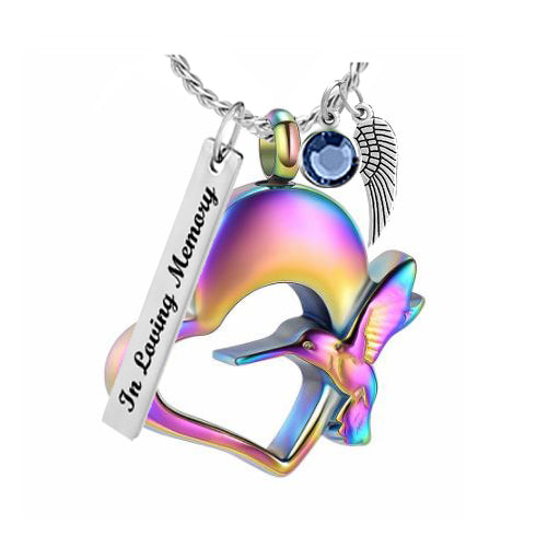 Rainbow Hummingbird Ash Urn - Love Charms™ Option