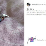 Rainbow Paw Print Ash Jewelry Urn - Love Charms® Option